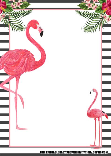 Free Flamingo Invitation Template